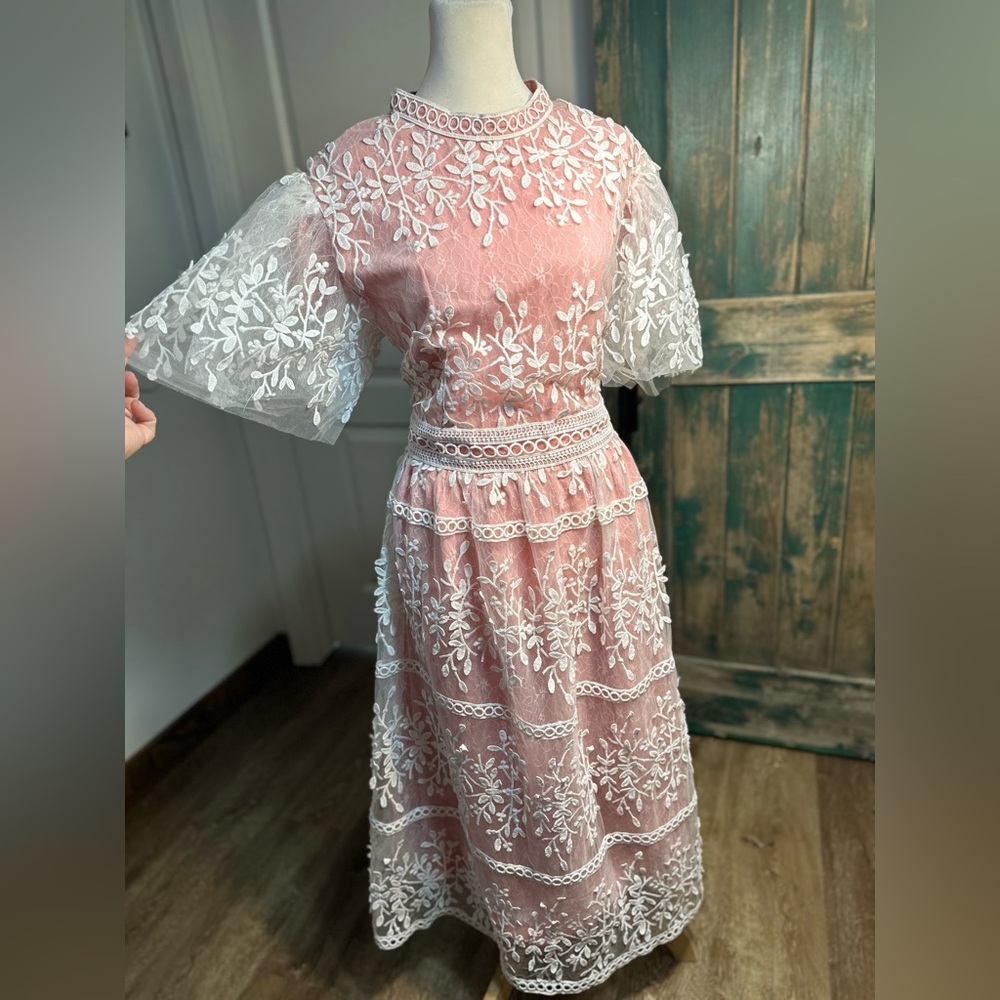 Ivy City Co | Dresses | Sicily Dress With Flutter Sleeves In Pink size 1x - Picture 7 of 17